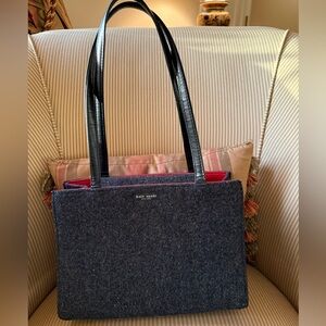 Kate Spade Charcoal Grey Wool Felt Tote Bag